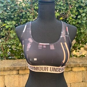 Under Armour Graphic Black and Peach Sports Bra